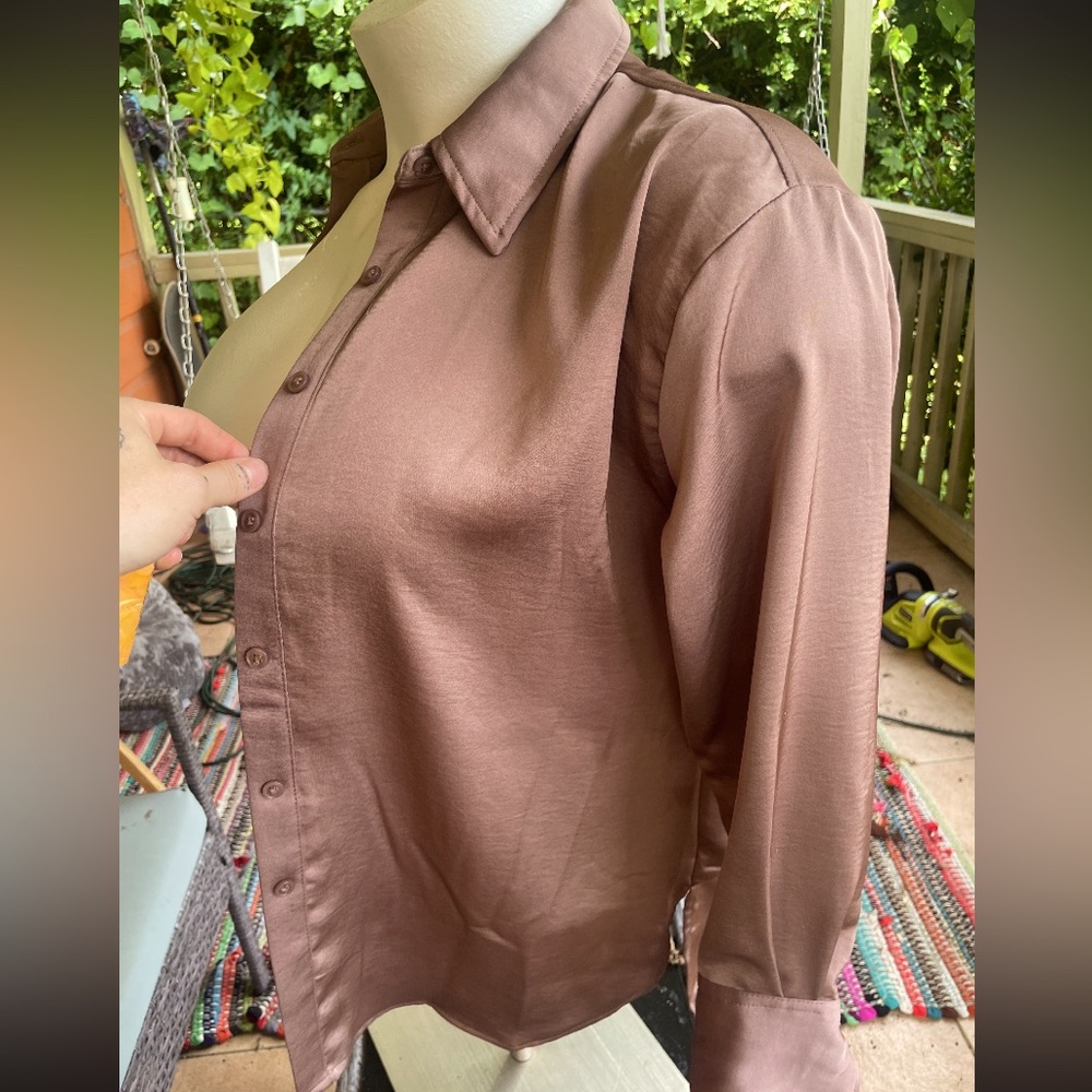 Silk button up long sleeve